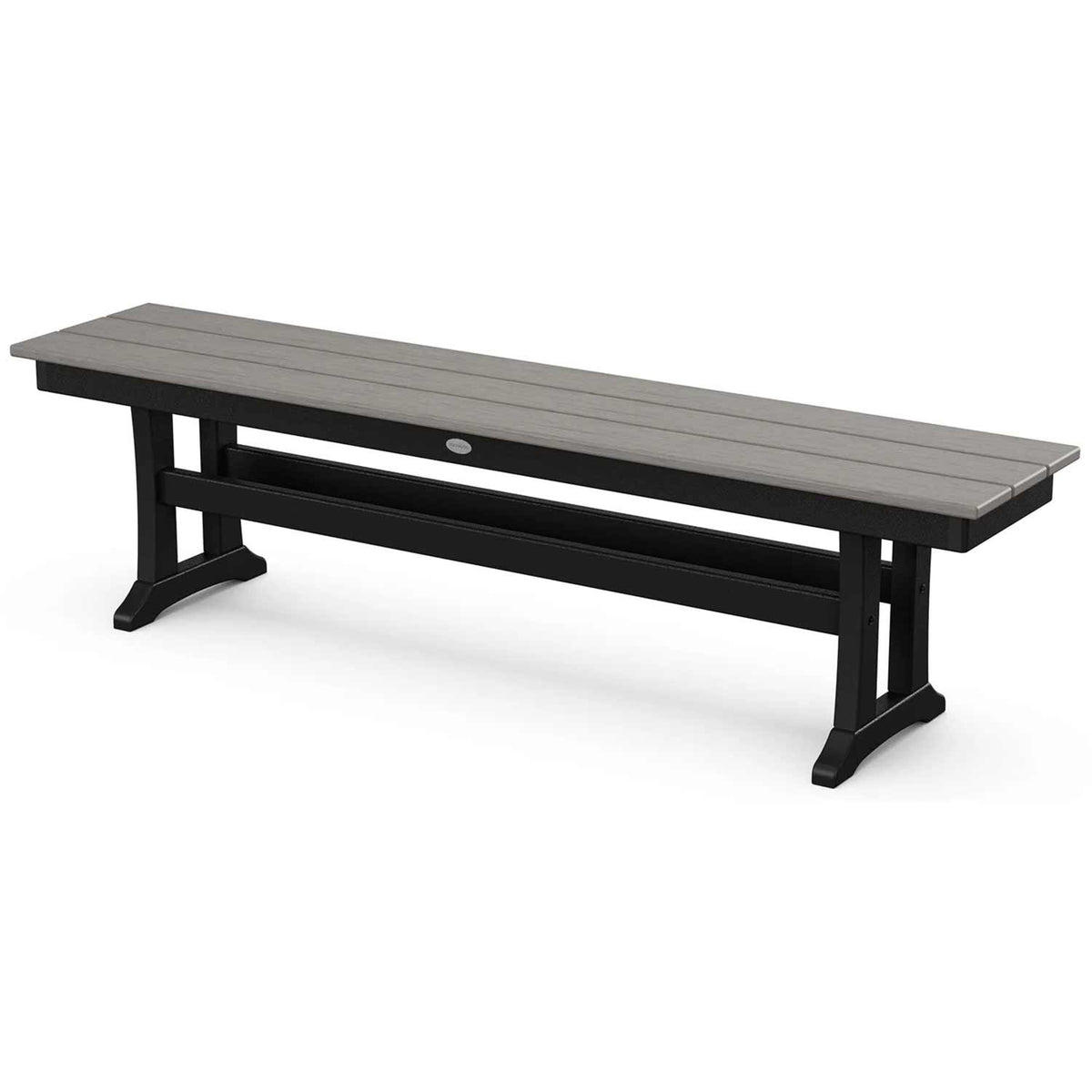 POLYWOOD® Benches Black / Driftwood POLYWOOD® Farmhouse Trestle 65" Bench - Select Accents - PL36-T1L1