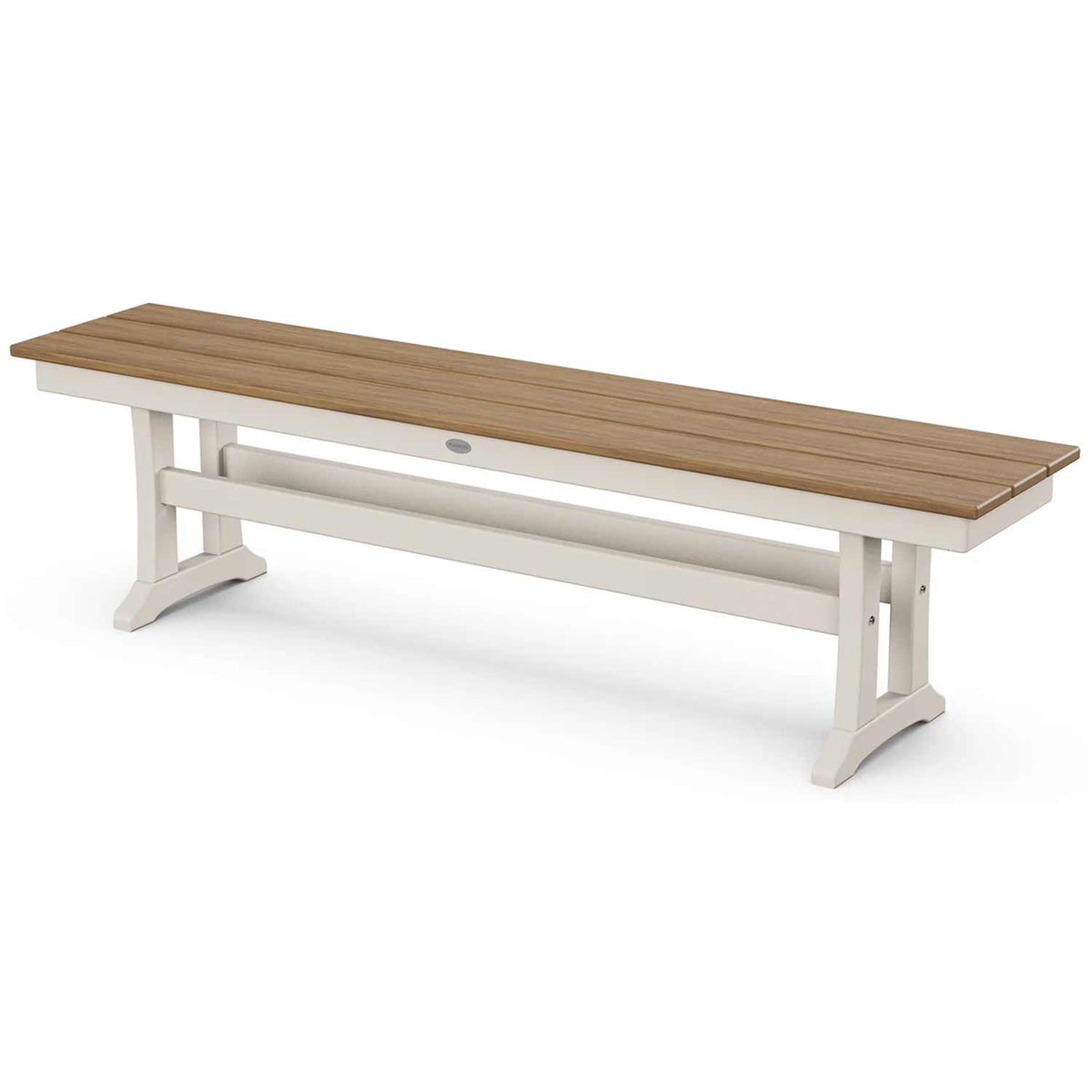POLYWOOD® Benches Sand / Natural POLYWOOD® Farmhouse Trestle 65" Bench - Select Accents - PL36-T1L1