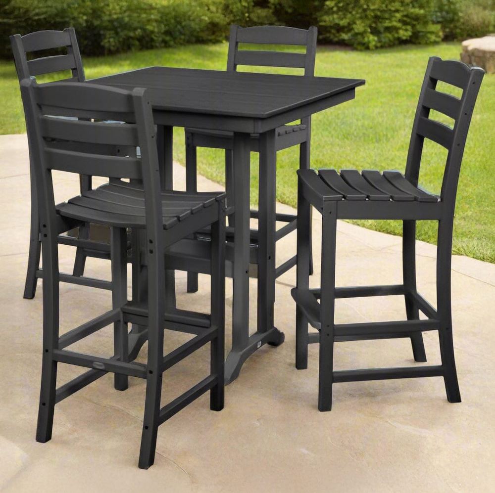 POLYWOOD® - La Casa Café 5-Piece Farmhouse Trestle Bar Set - PWS435-1 Dining Set POLYWOOD®