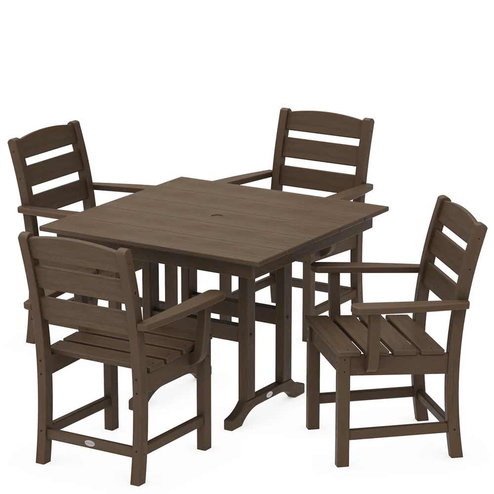 POLYWOOD® Lakeside 5-Piece Farmhouse Dining Set - PWS1148-1