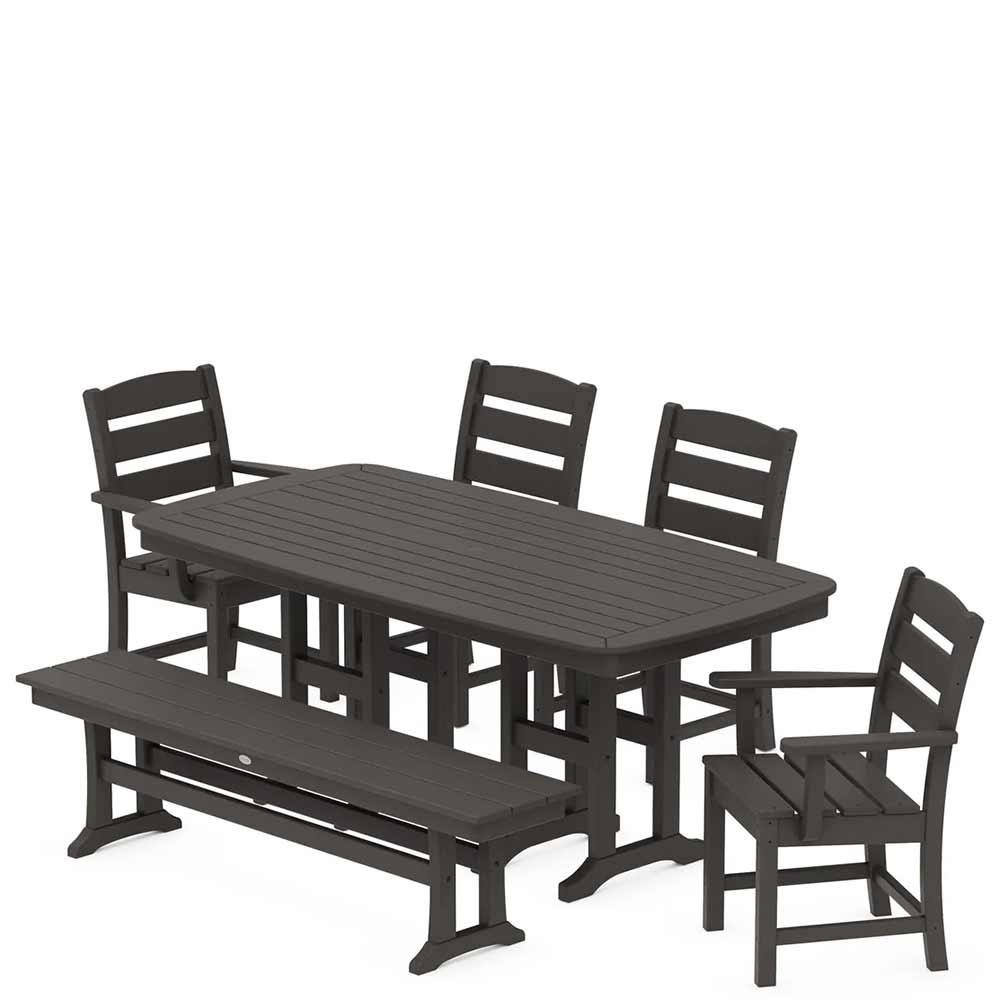 POLYWOOD® Lakeside 6-Piece Dining Set with Bench - PWS1271-1