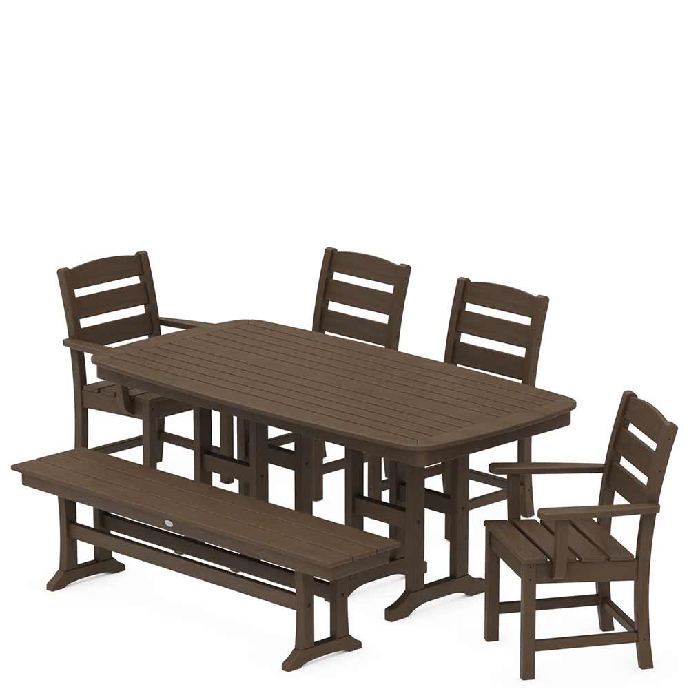 POLYWOOD® Lakeside 6-Piece Dining Set with Bench - PWS1271-1