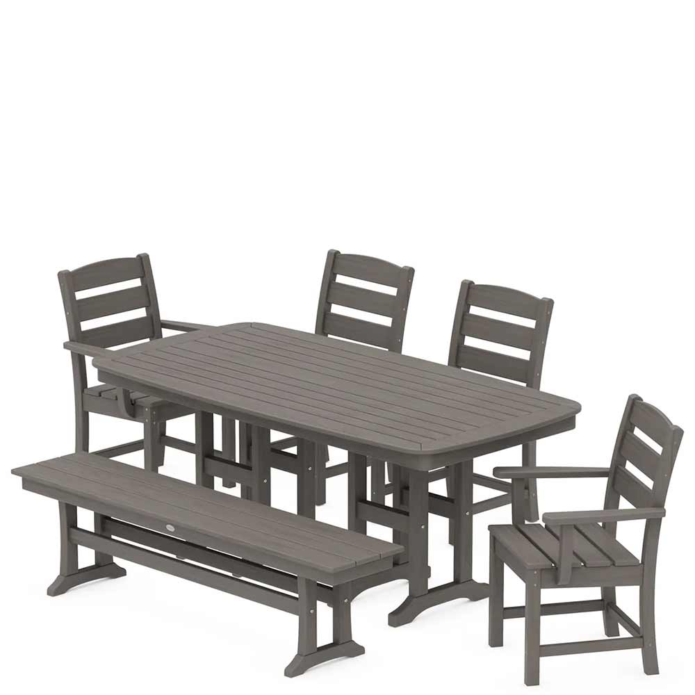 POLYWOOD® Lakeside 6-Piece Dining Set with Bench - PWS1271-1