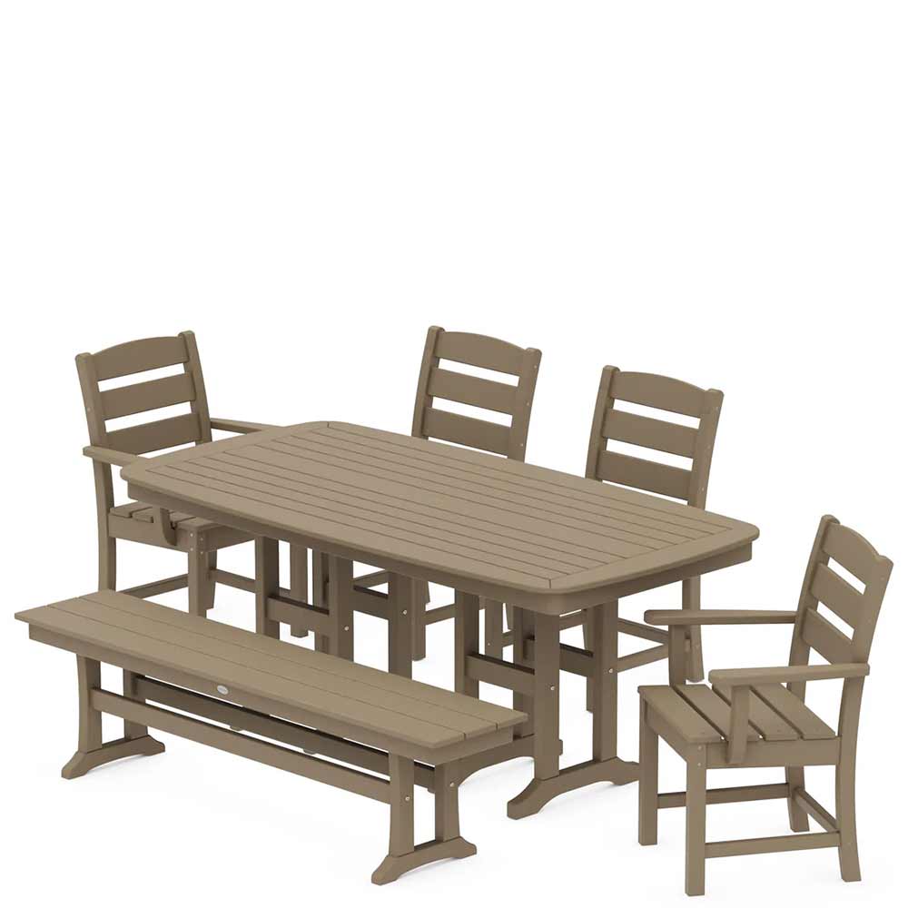 POLYWOOD® Lakeside 6-Piece Dining Set with Bench - PWS1271-1