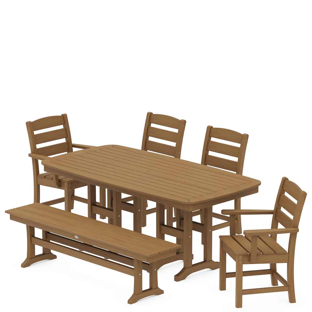 POLYWOOD® Lakeside 6-Piece Dining Set with Bench - PWS1271-1