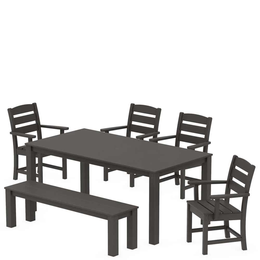 POLYWOOD® Lakeside 6-Piece Parsons Dining Set with Bench - PWS2286-1
