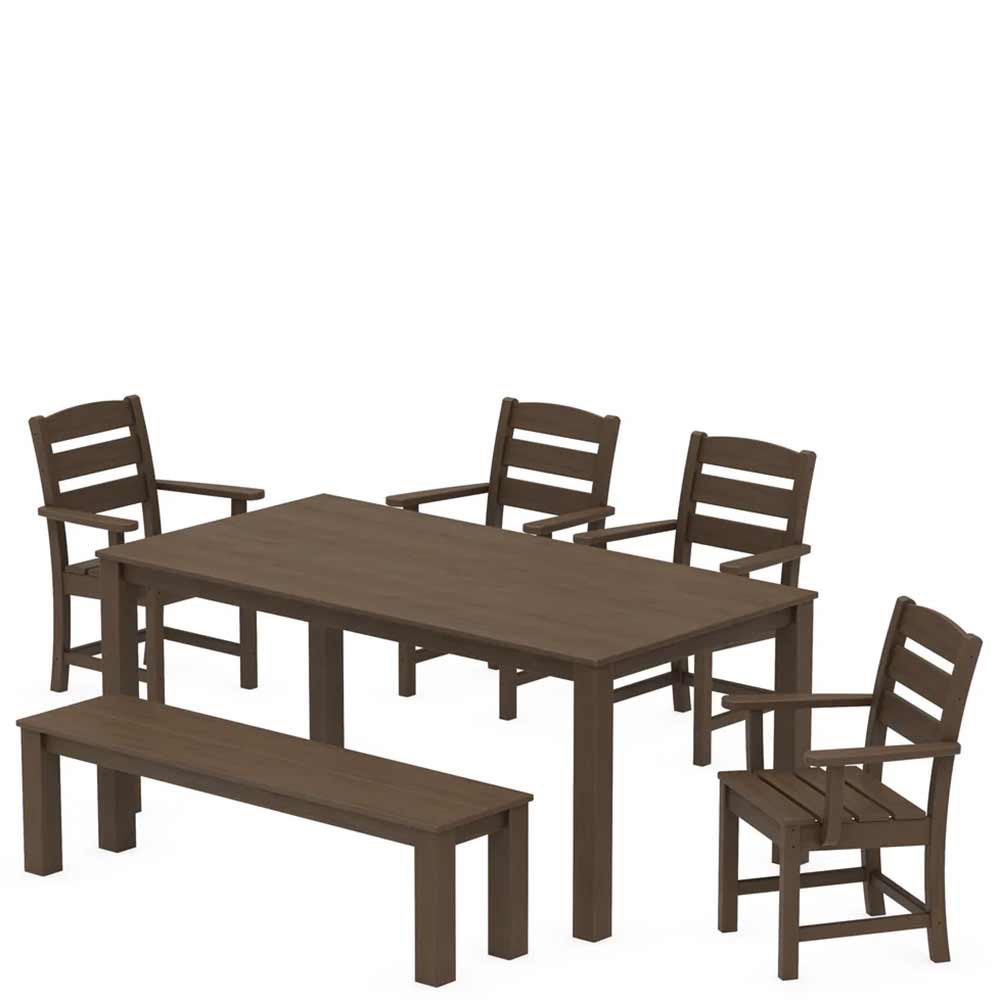 POLYWOOD® Lakeside 6-Piece Parsons Dining Set with Bench - PWS2286-1