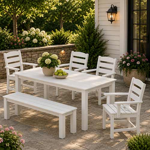 POLYWOOD® Lakeside 6-Piece Parsons Dining Set with Bench - PWS2286-1