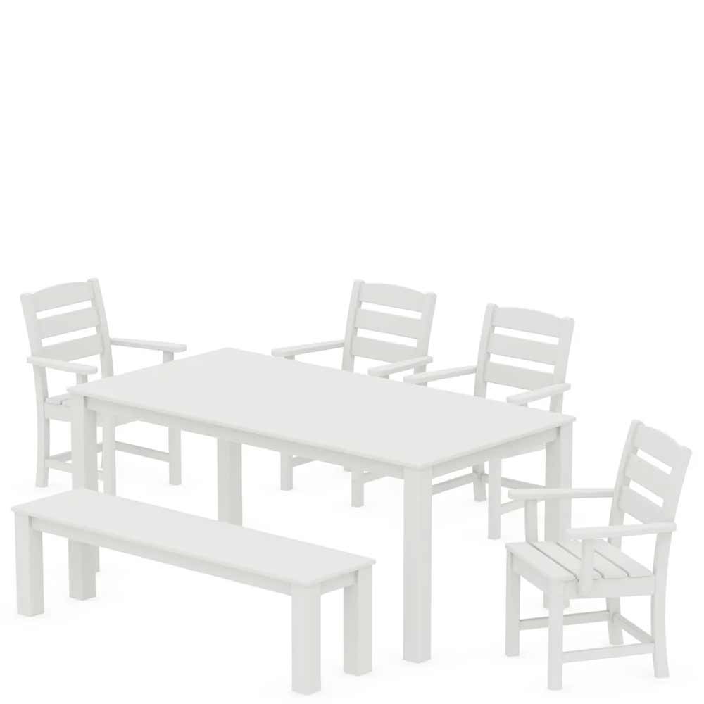 POLYWOOD® Lakeside 6-Piece Parsons Dining Set with Bench - PWS2286-1