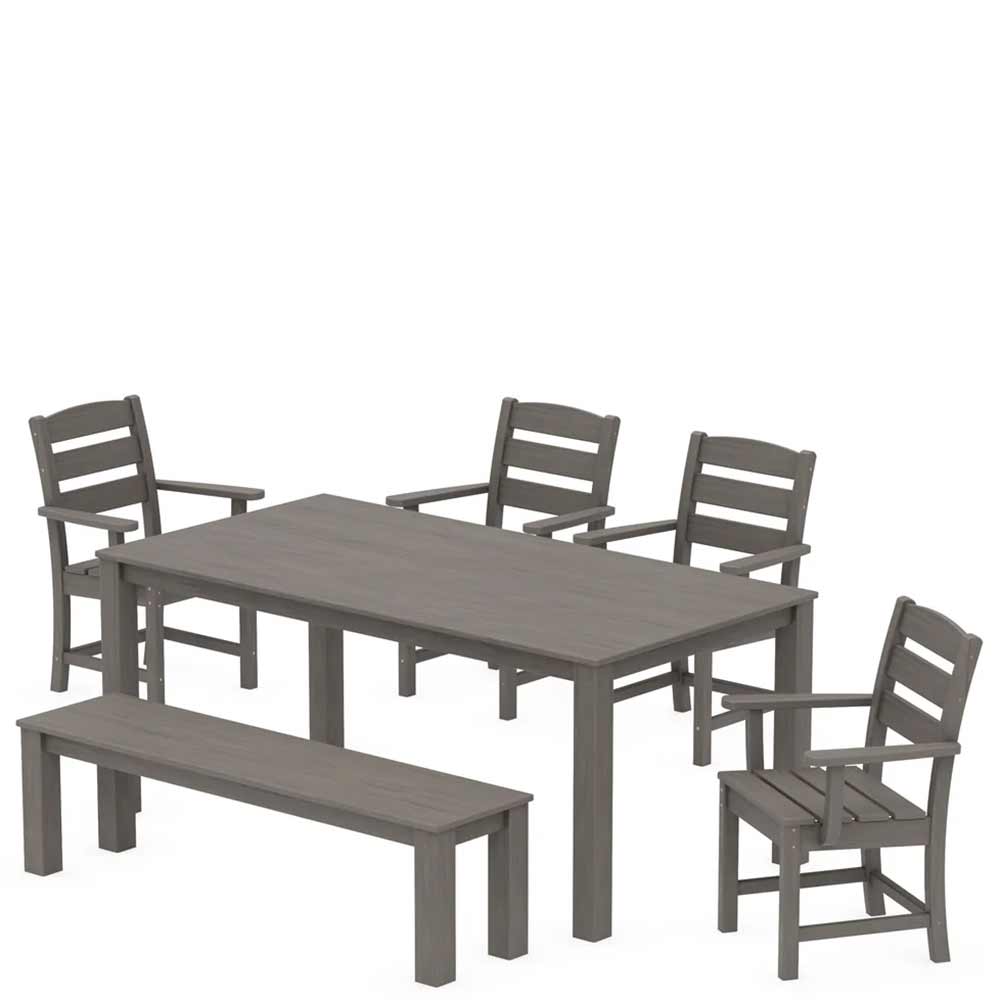 POLYWOOD® Lakeside 6-Piece Parsons Dining Set with Bench - PWS2286-1