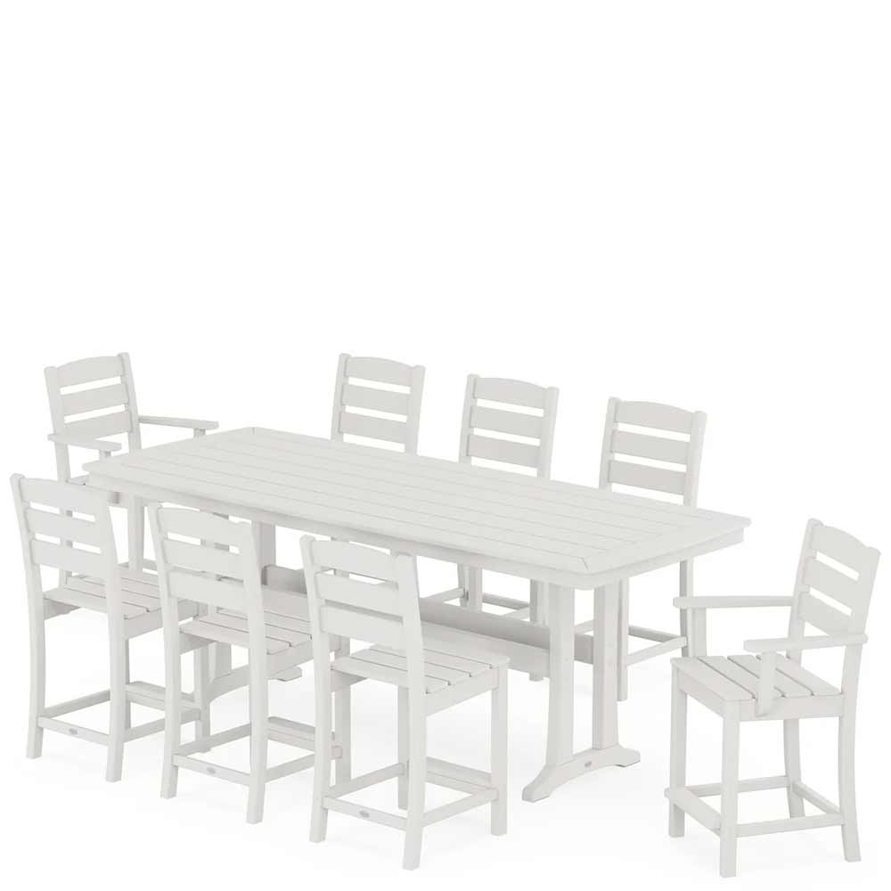 POLYWOOD® Lakeside 9-Piece Counter Set with Trestle Legs - PWS1923-1