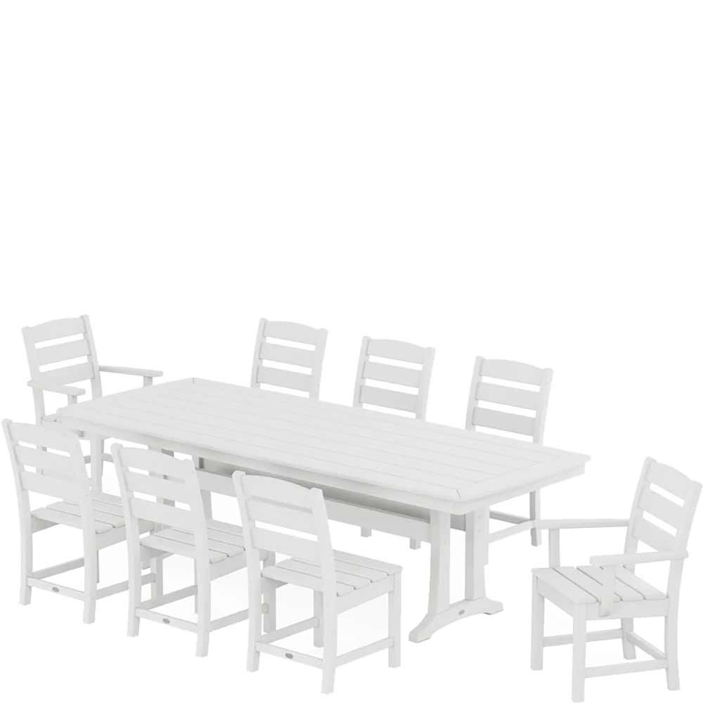 POLYWOOD® Lakeside 9-Piece Dining Set with Trestle Legs - PWS1486-1 Dining Set POLYWOOD®