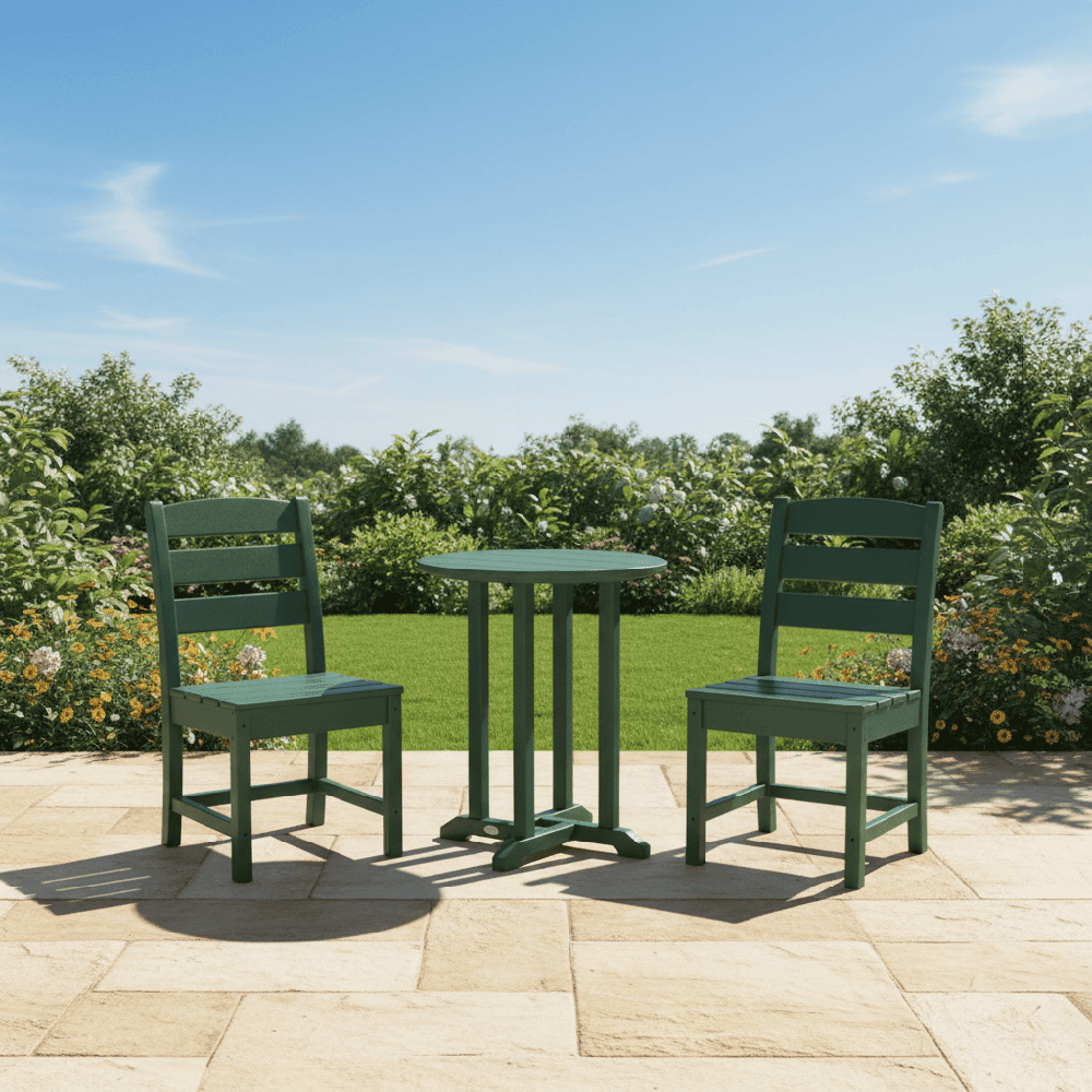 POLYWOOD® Lakeside Side Chair 3-Piece Round Bistro Dining Set - PWS1302-1 Dining Set POLYWOOD®