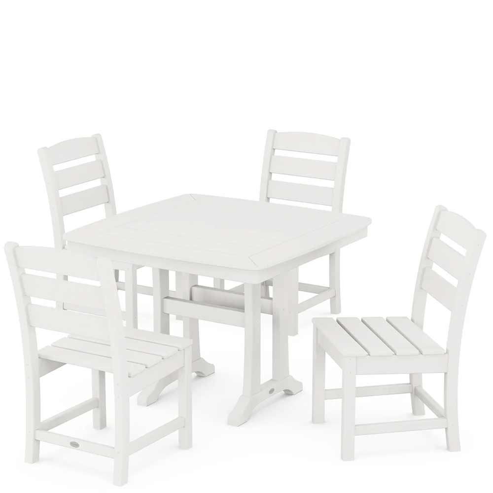 POLYWOOD® Lakeside Side Chair 5-Piece Dining Set with Trestle Legs - PWS974-1