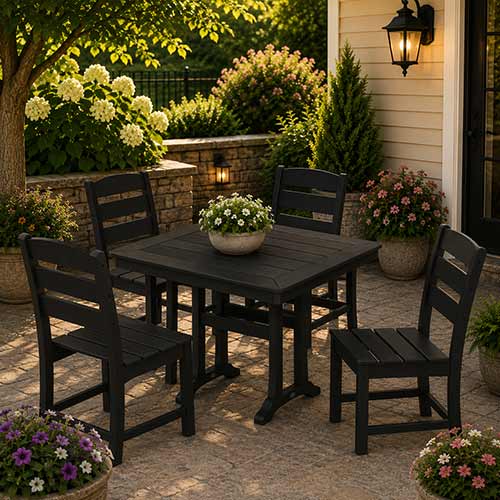 POLYWOOD® Lakeside Side Chair 5-Piece Dining Set with Trestle Legs - PWS974-1