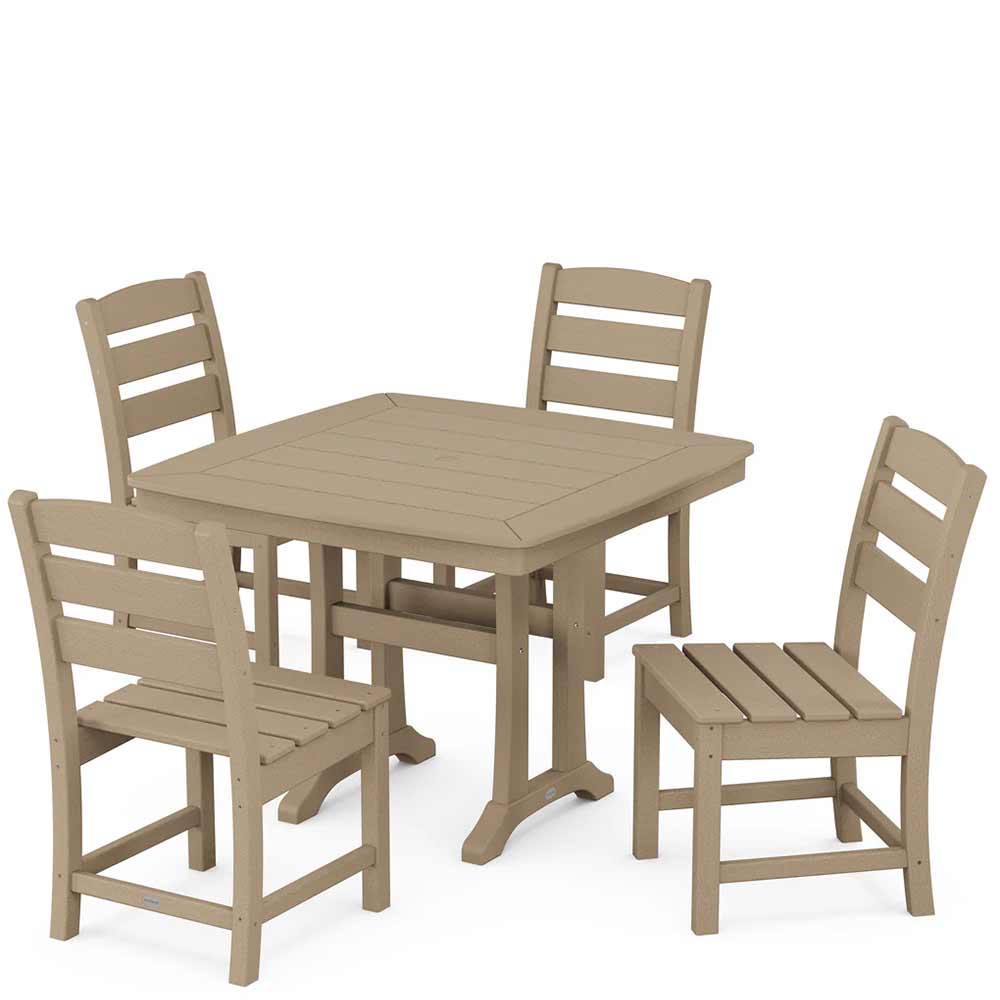 POLYWOOD® Lakeside Side Chair 5-Piece Dining Set with Trestle Legs - PWS974-1