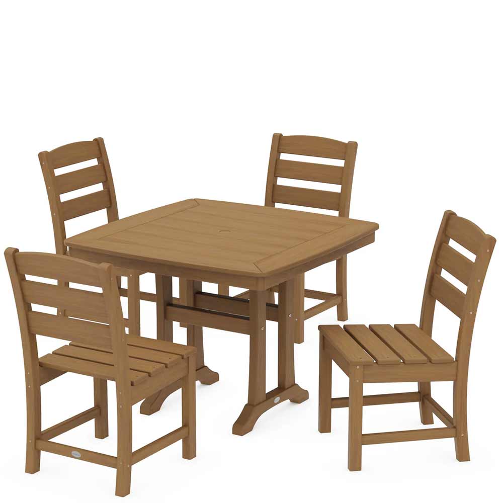 POLYWOOD® Lakeside Side Chair 5-Piece Dining Set with Trestle Legs - PWS974-1