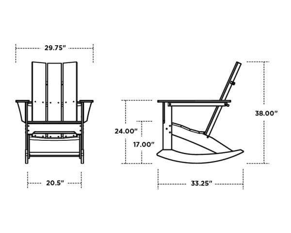 POLYWOOD® Modern Adirondack Rocker - MNR10 Adirondack Chair POLYWOOD®