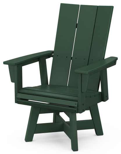 POLYWOOD® Modern Curveback Adirondack Swivel Dining Chair - ADDSV620 Chair POLYWOOD®