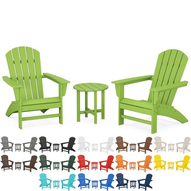 POLYWOOD® Nautical 3-Piece Adirondack Set - PWS498-1 Adirondack Chair POLYWOOD®