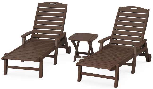 POLYWOOD® Nautical 3-Piece Chaise Set With Arms - PWS145-1 Chaise POLYWOOD®