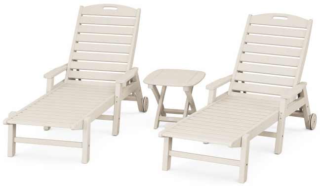 POLYWOOD® Nautical 3-Piece Chaise Set With Arms - PWS145-1 Chaise POLYWOOD®
