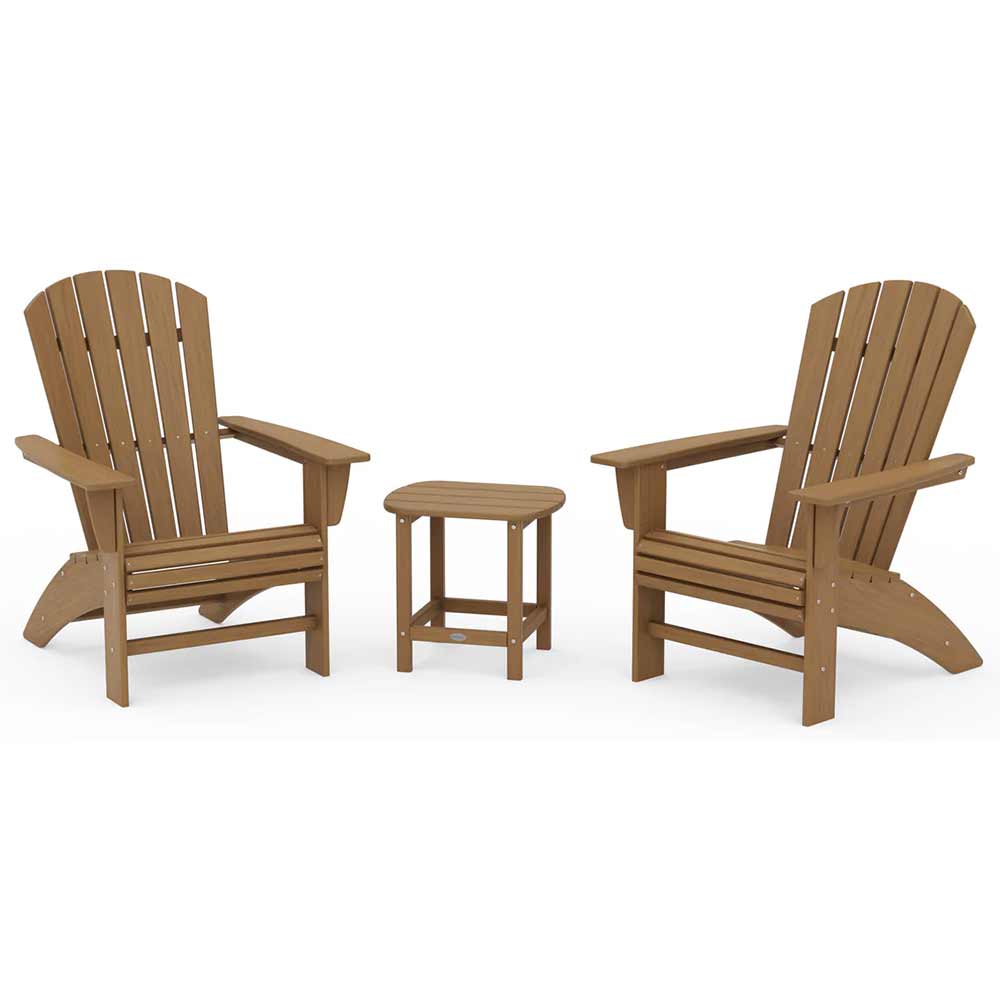 POLYWOOD® Nautical 3-Piece Curveback Adirondack Set - PWS419-1