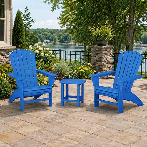 POLYWOOD® Nautical 3-Piece Curveback Adirondack Set - PWS419-1