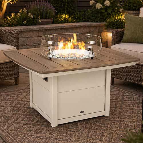 POLYWOOD® Nautical 42" Fire Pit Table - Select Accents - CTF42N
