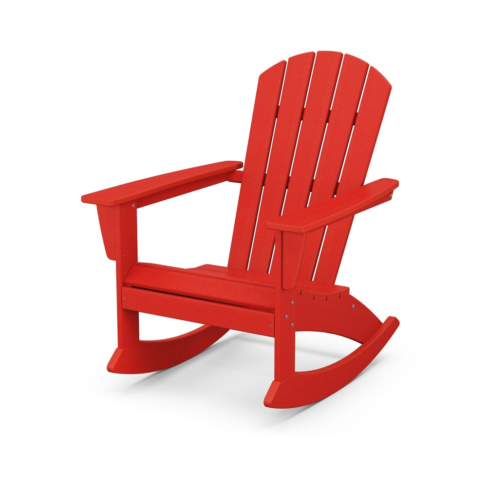 Nautical Adirondack Rocking Chair - Sunset Red