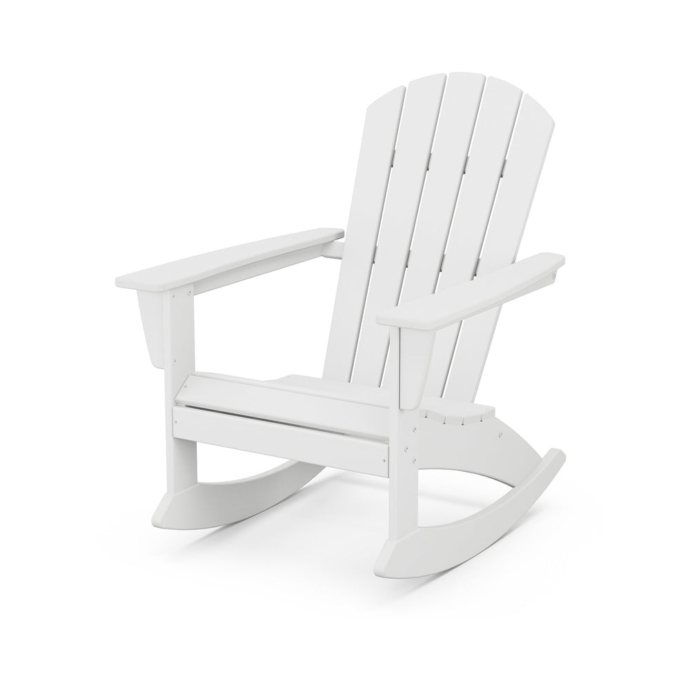 Nautical Adirondack Rocking Chair - White