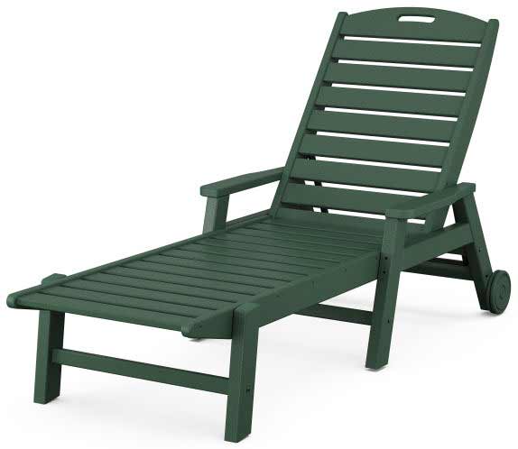POLYWOOD® Nautical Chaise with Arms & Wheels - NCW2280 Chaise POLYWOOD®