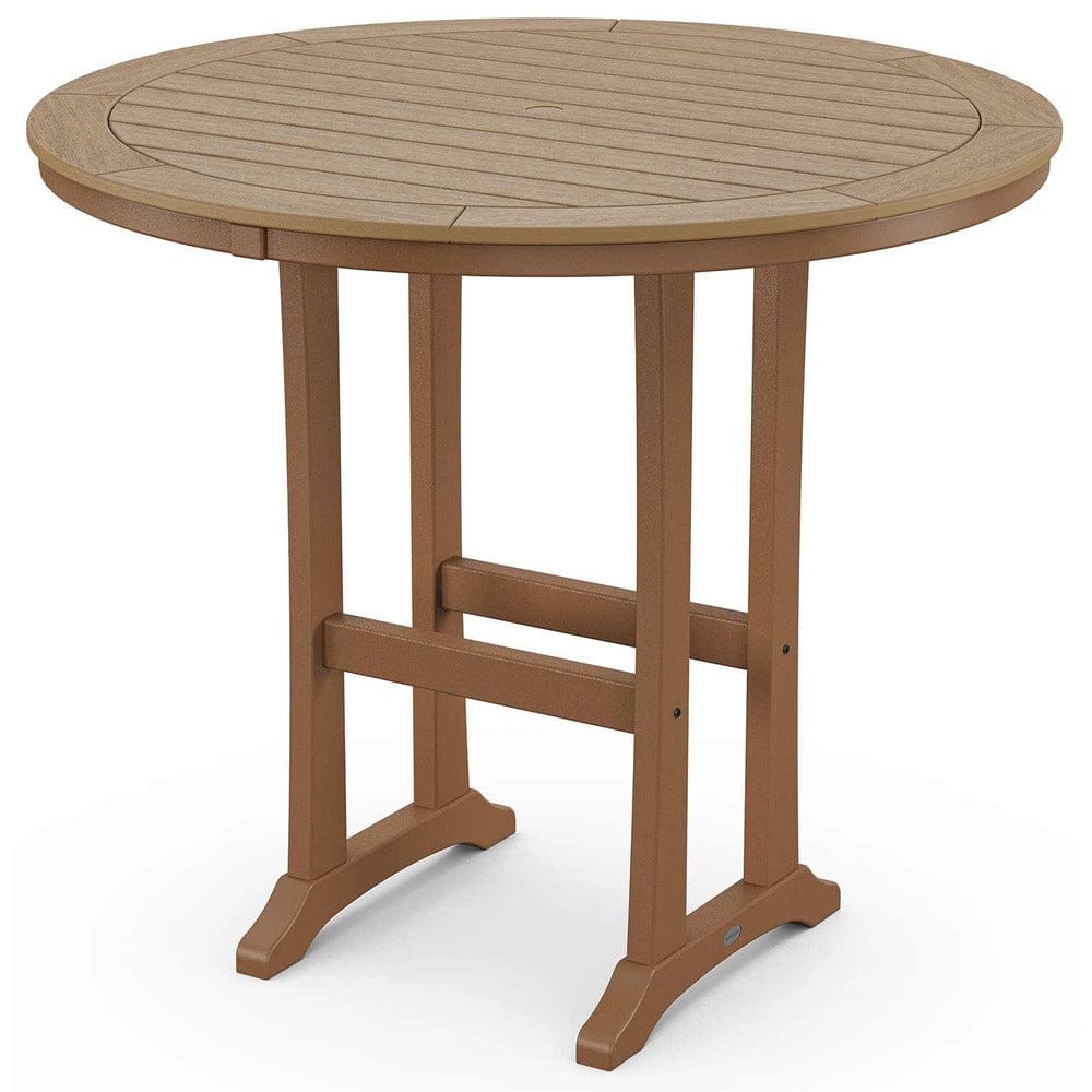 POLYWOOD® Nautical Trestle 48" Round Bar Table - Select Accents - RBT448-L1 Table POLYWOOD®