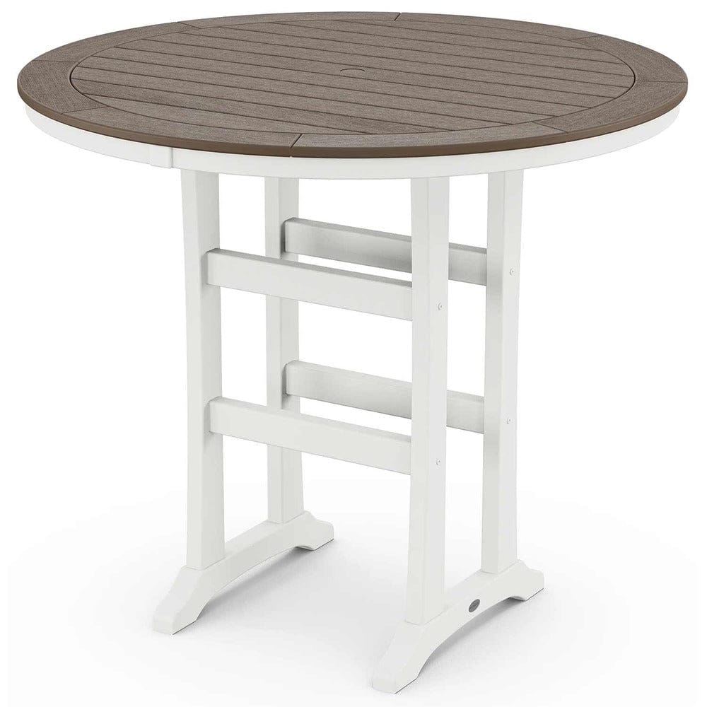POLYWOOD® Nautical Trestle 48" Round Bar Table - Select Accents - RBT448-L1 Table POLYWOOD®