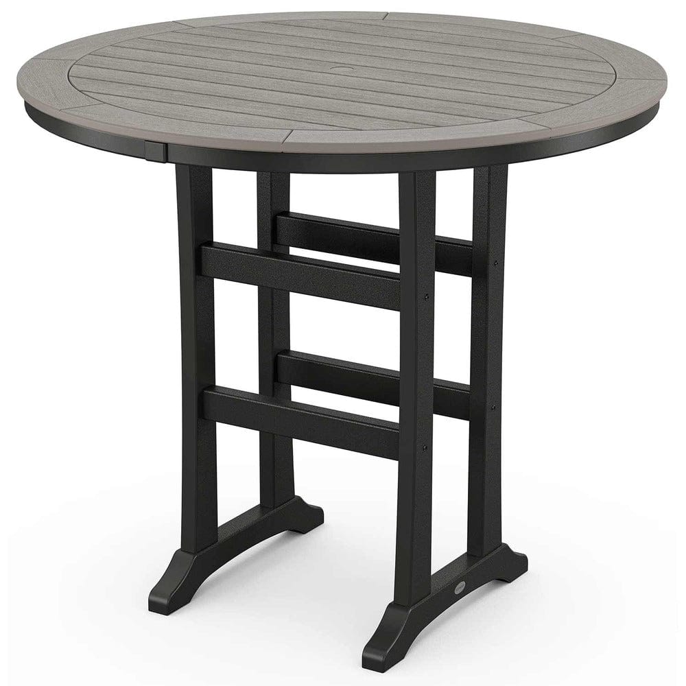 POLYWOOD® Nautical Trestle 48" Round Bar Table - Select Accents - RBT448-L1 Table POLYWOOD®