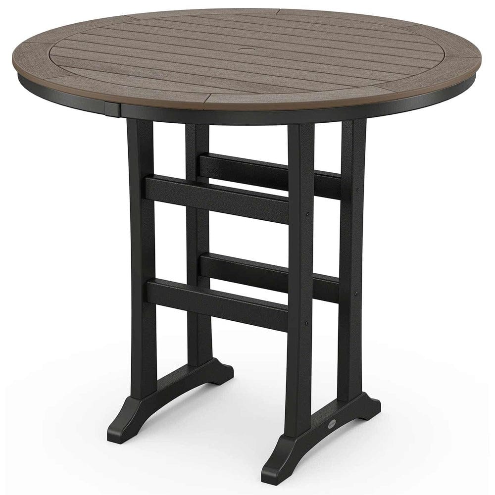POLYWOOD® Nautical Trestle 48" Round Bar Table - Select Accents - RBT448-L1 Table POLYWOOD®