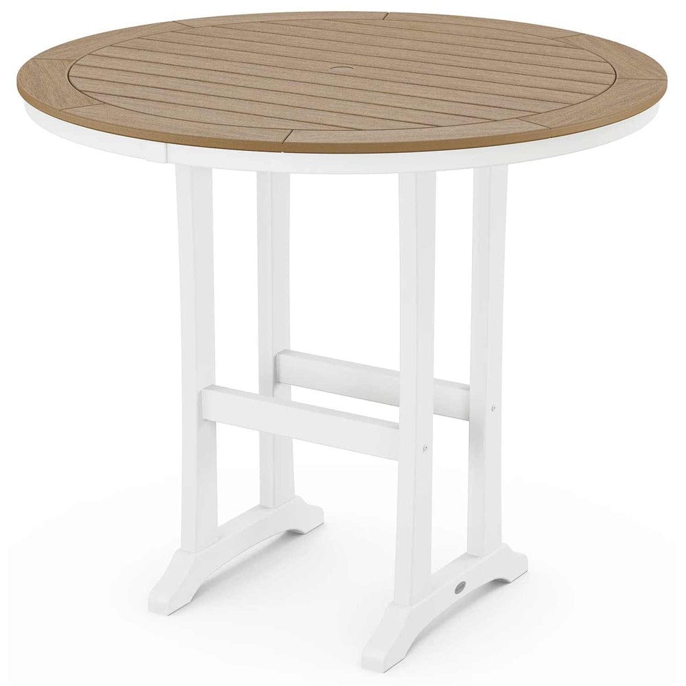 POLYWOOD® Nautical Trestle 48" Round Bar Table - Select Accents - RBT448-L1 Table POLYWOOD®