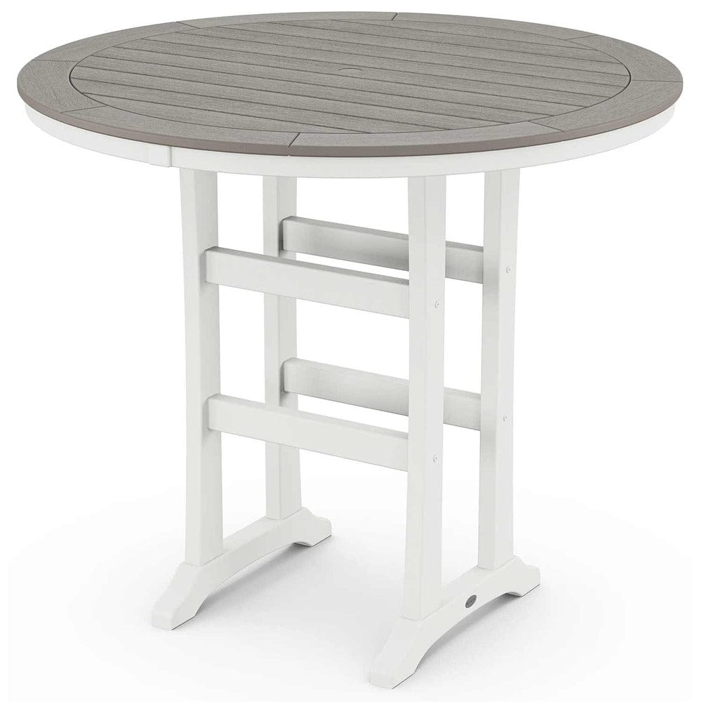 POLYWOOD® Nautical Trestle 48" Round Bar Table - Select Accents - RBT448-L1 Table POLYWOOD®