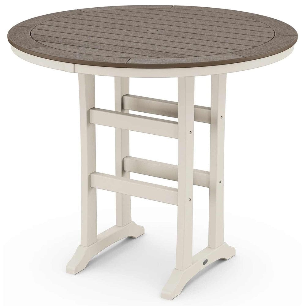 POLYWOOD® Nautical Trestle 48" Round Bar Table - Select Accents - RBT448-L1 Table POLYWOOD®