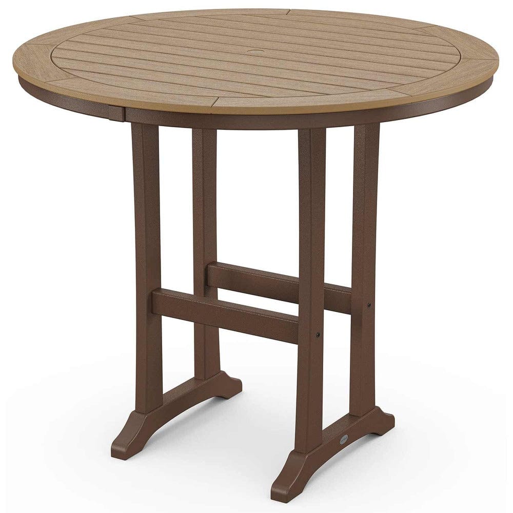 POLYWOOD® Nautical Trestle 48" Round Bar Table - Select Accents - RBT448-L1 Table POLYWOOD®