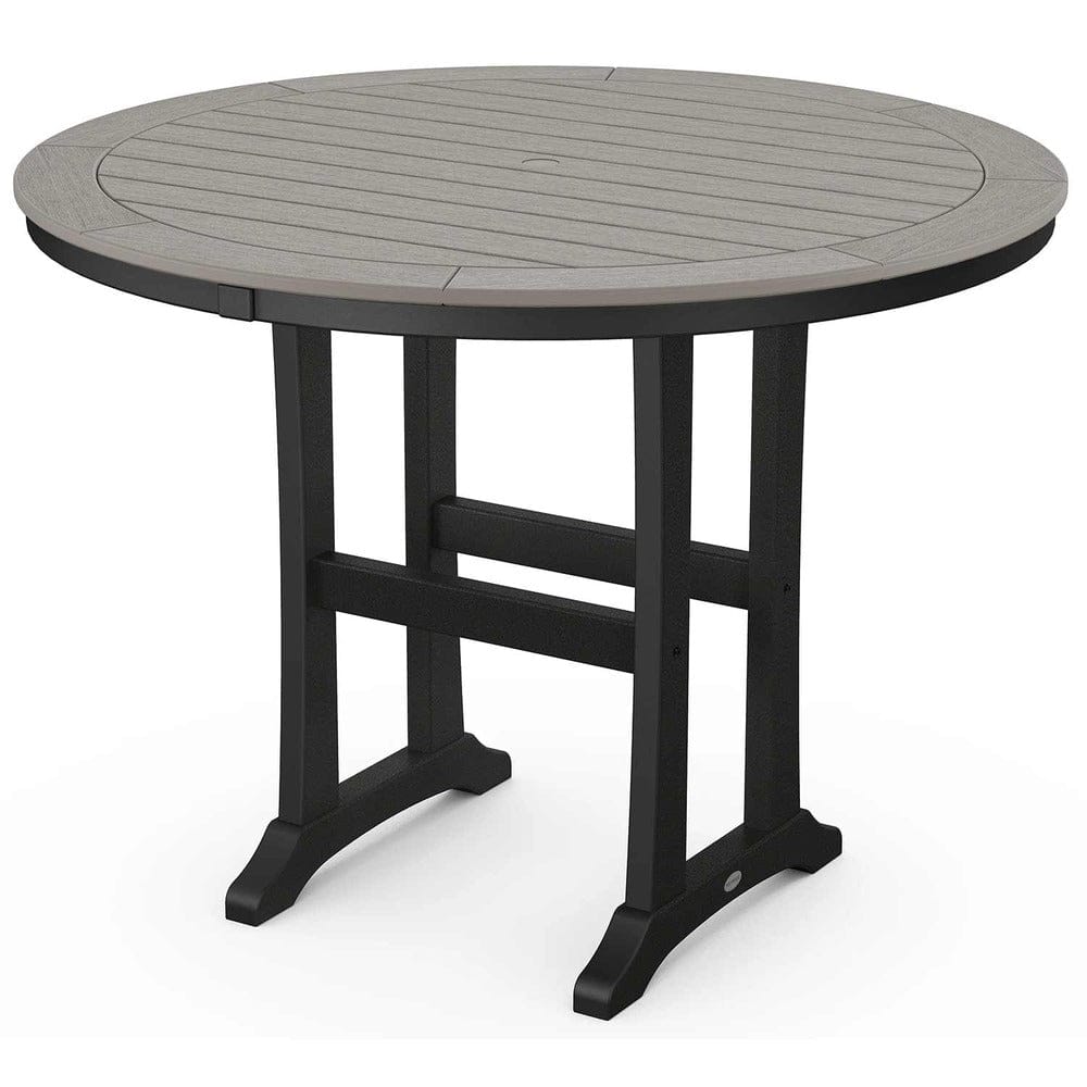 POLYWOOD® Nautical Trestle 48" Round Counter Table - Select Accents - RRT448-L1 Dining Table POLYWOOD®