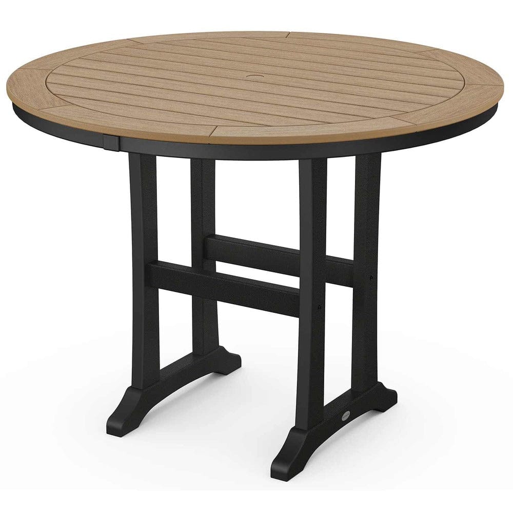 POLYWOOD® Nautical Trestle 48" Round Counter Table - Select Accents - RRT448-L1 Dining Table POLYWOOD®