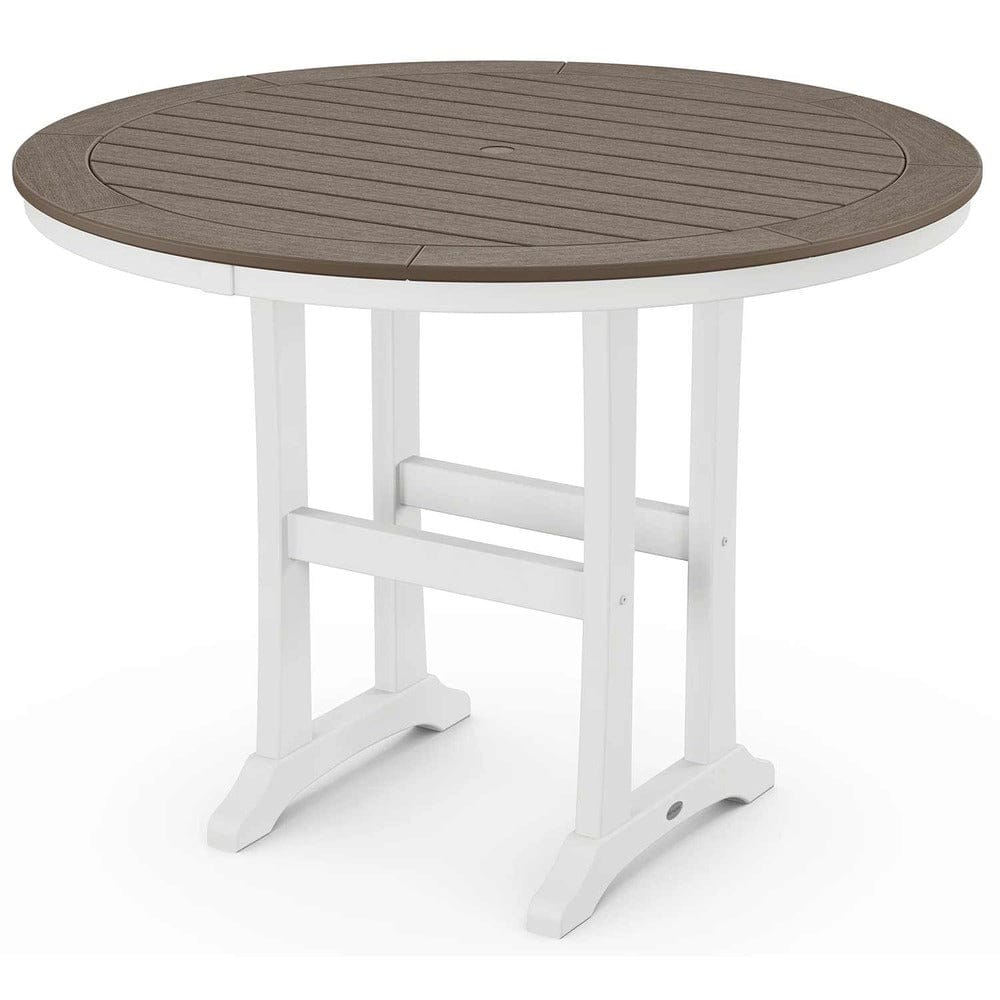 POLYWOOD® Nautical Trestle 48" Round Counter Table - Select Accents - RRT448-L1 Dining Table POLYWOOD®