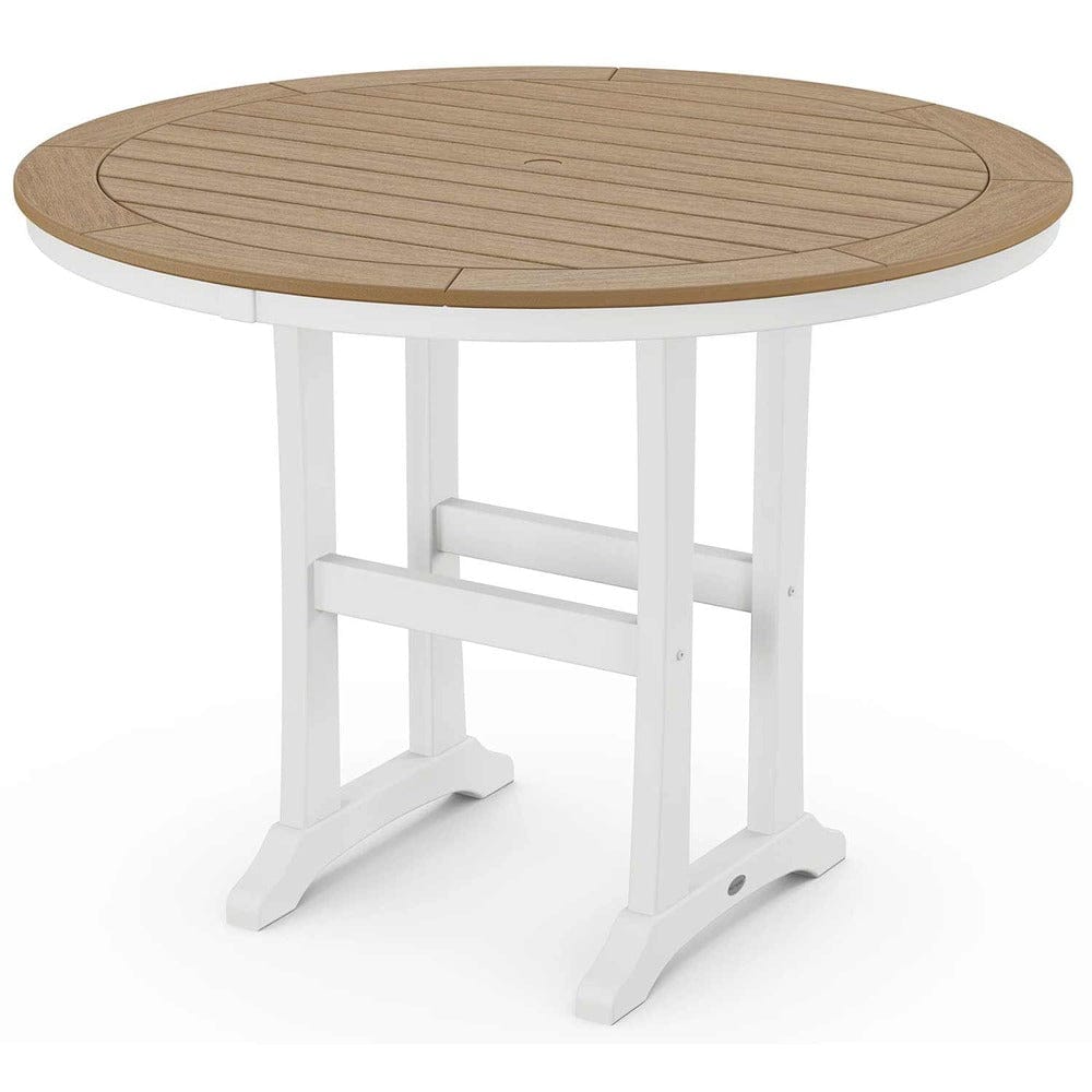 POLYWOOD® Nautical Trestle 48" Round Counter Table - Select Accents - RRT448-L1 Dining Table POLYWOOD®