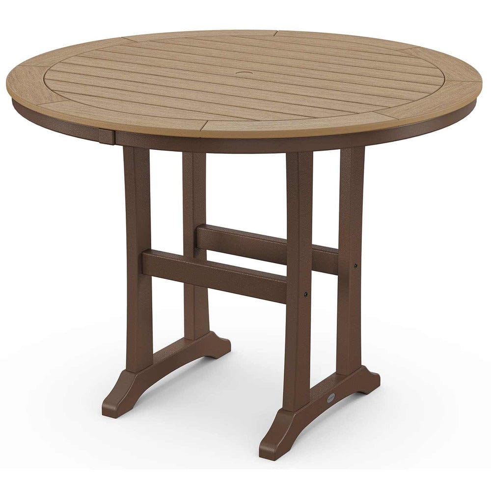 POLYWOOD® Nautical Trestle 48" Round Counter Table - Select Accents - RRT448-L1 Dining Table POLYWOOD®