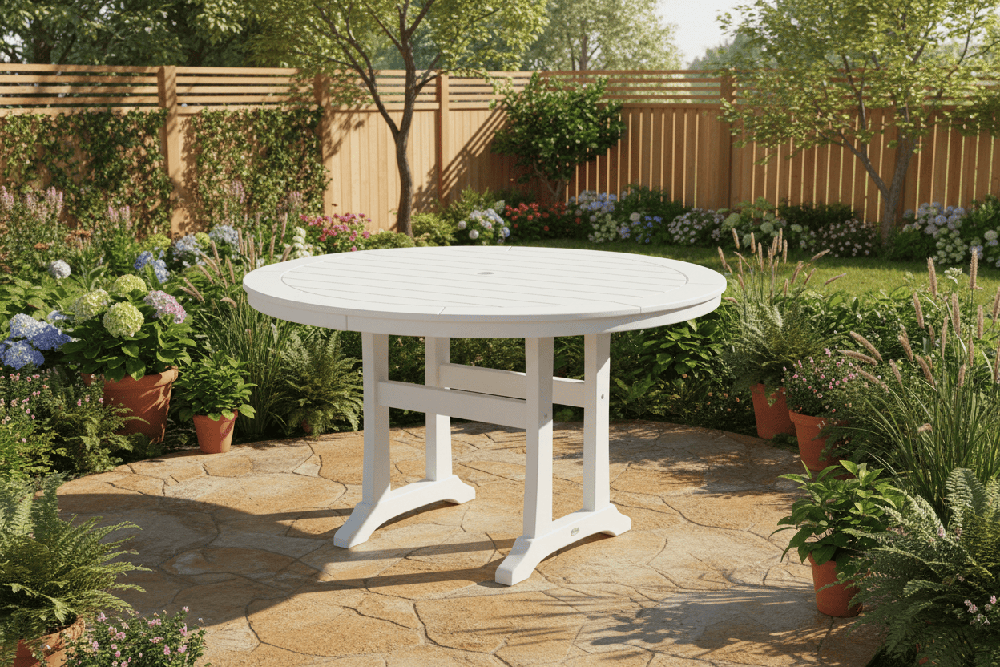 POLYWOOD® Nautical Trestle 48" Round Dining Table - RT448-L1 Table POLYWOOD®
