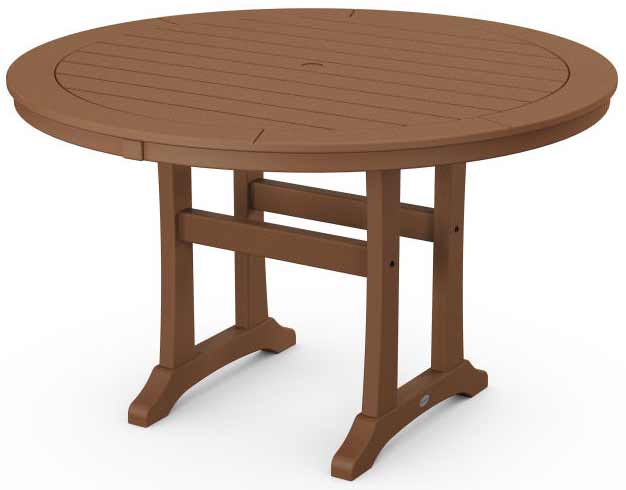 POLYWOOD® Nautical Trestle 48" Round Dining Table - RT448-L1 Table POLYWOOD®