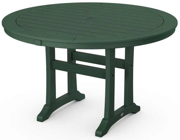 POLYWOOD® Nautical Trestle 48" Round Dining Table - RT448-L1 Table POLYWOOD®