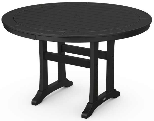 POLYWOOD® Nautical Trestle 48" Round Dining Table - RT448-L1 Table POLYWOOD®