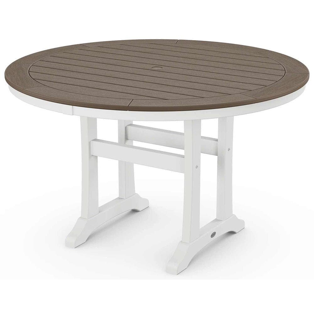 POLYWOOD® Nautical Trestle 48" Round Dining Table - Select Accents - RT448-L1 Table POLYWOOD®